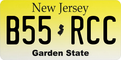 NJ license plate B55RCC