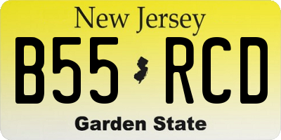 NJ license plate B55RCD