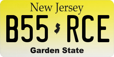 NJ license plate B55RCE