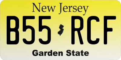 NJ license plate B55RCF