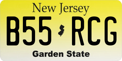 NJ license plate B55RCG