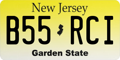 NJ license plate B55RCI