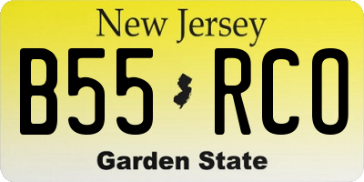 NJ license plate B55RCO