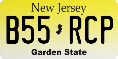 NJ license plate B55RCP