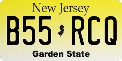 NJ license plate B55RCQ