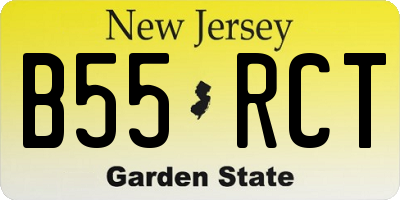 NJ license plate B55RCT