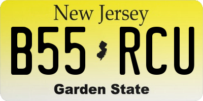 NJ license plate B55RCU