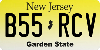 NJ license plate B55RCV