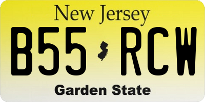 NJ license plate B55RCW