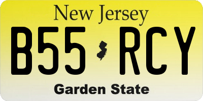 NJ license plate B55RCY