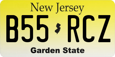 NJ license plate B55RCZ