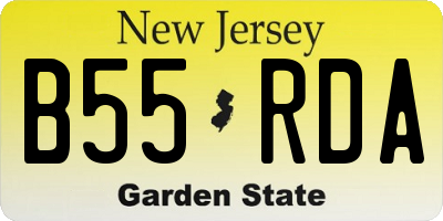 NJ license plate B55RDA