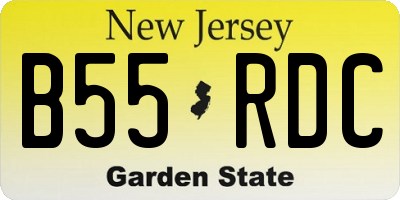 NJ license plate B55RDC