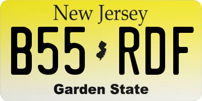 NJ license plate B55RDF