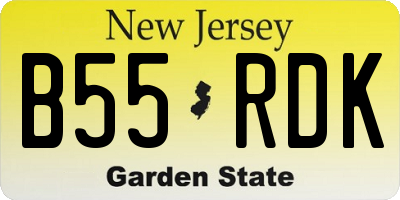 NJ license plate B55RDK