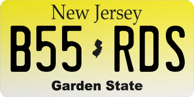 NJ license plate B55RDS
