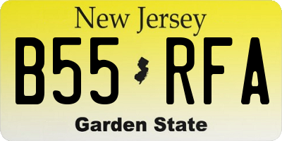 NJ license plate B55RFA