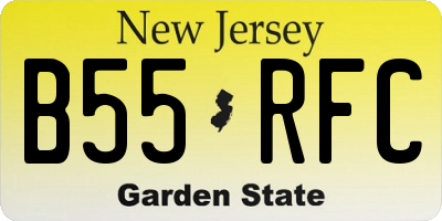 NJ license plate B55RFC