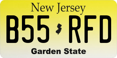 NJ license plate B55RFD