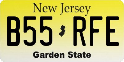 NJ license plate B55RFE