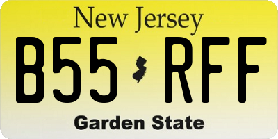 NJ license plate B55RFF