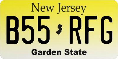 NJ license plate B55RFG