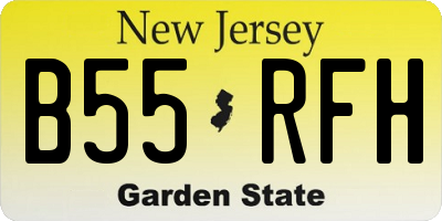 NJ license plate B55RFH