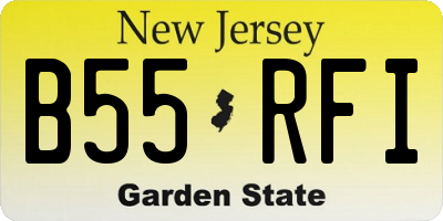 NJ license plate B55RFI