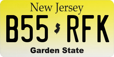 NJ license plate B55RFK