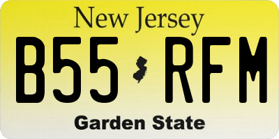 NJ license plate B55RFM