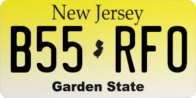 NJ license plate B55RFO