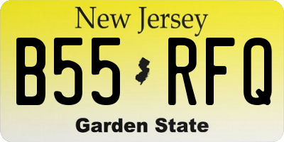 NJ license plate B55RFQ
