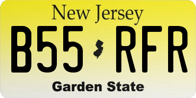 NJ license plate B55RFR