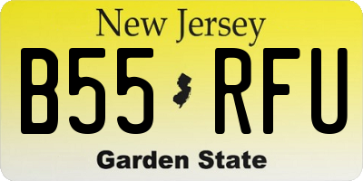 NJ license plate B55RFU