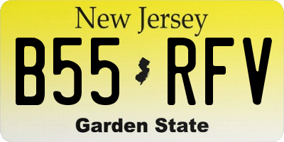 NJ license plate B55RFV