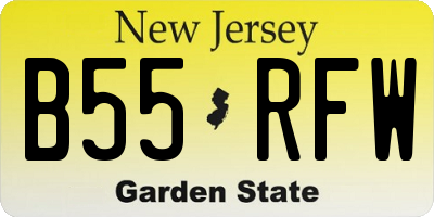 NJ license plate B55RFW