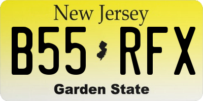 NJ license plate B55RFX