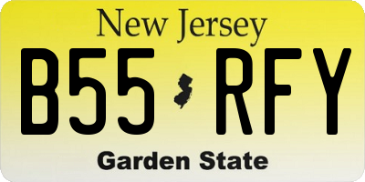 NJ license plate B55RFY