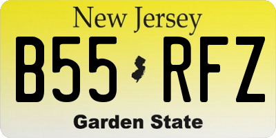 NJ license plate B55RFZ