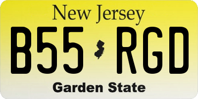 NJ license plate B55RGD