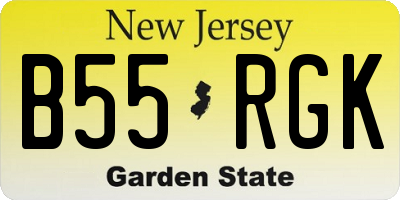 NJ license plate B55RGK