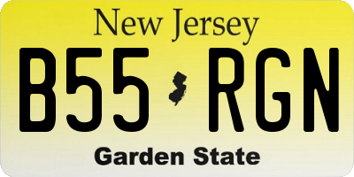 NJ license plate B55RGN