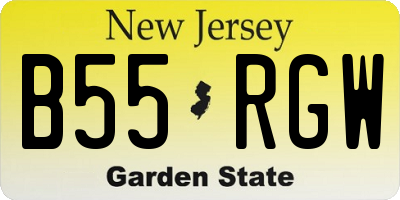 NJ license plate B55RGW