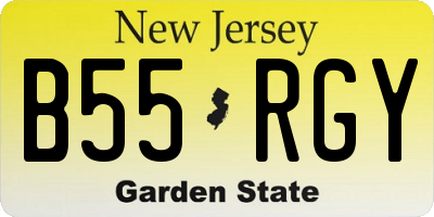 NJ license plate B55RGY