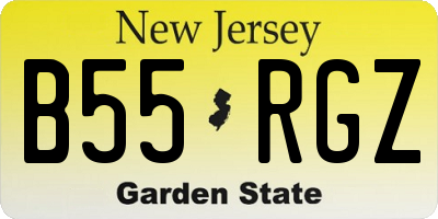 NJ license plate B55RGZ