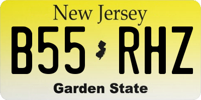 NJ license plate B55RHZ