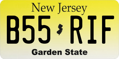 NJ license plate B55RIF