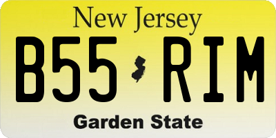 NJ license plate B55RIM