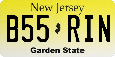 NJ license plate B55RIN