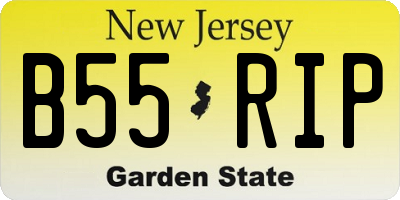 NJ license plate B55RIP